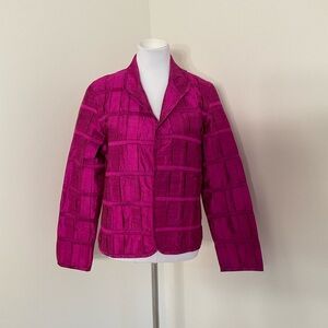 Yak Magik Vibrant Fuchsia Pleated Silk Jacket